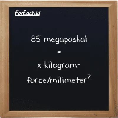 Contoh konversi megapaskal ke kilogram-force/milimeter<sup>2</sup> (MPa ke kgf/mm<sup>2</sup>)